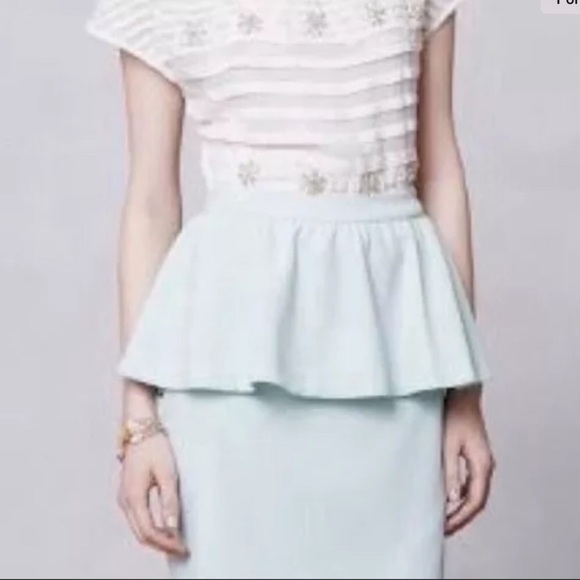 Anthropologie Dresses & Skirts - Anthropologie Mint Peplum Skirt NWT SZ M